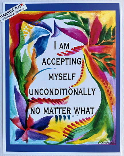 I am accepting myself affirmation poster (8x11) - Heartful Art by Raphaella Vaisseau