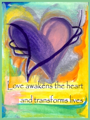 Love awakens the heart poster (8x11) - Heartful Art by Raphaella Vaisseau