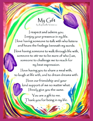 My Gift original prose poster (8x11) - Heartful Art by Raphaella Vaisseau