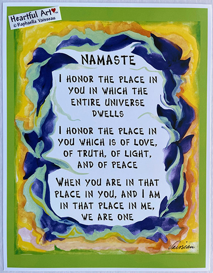 Namaste poster 2 (8x11) - Heartful Art by Raphaella Vaisseau