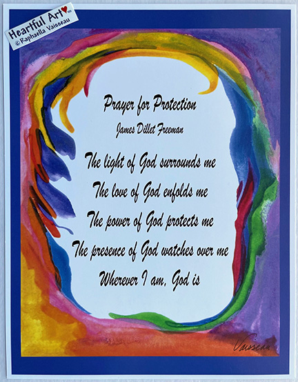 Prayer for Protection James Dillet Freeman poster (8x11) - Heartful Art by Raphaella Vaisseau