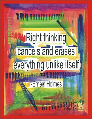 Right thinking Ernest Holmes poster (8x11) - Heartful Art by Raphaella Vaisseau