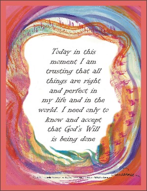 Today ... God's Will affirmation poster 2 (8x11) - Heartful Art by Raphaella Vaisseau