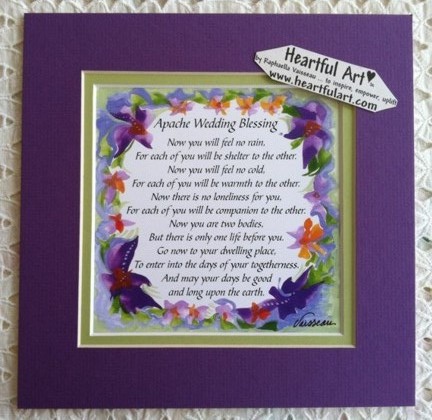 Apache Wedding Blessing quote (8x8) - Heartful Art by Raphaella Vaisseau