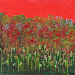 Red Sky Asheville (8x8) - Heartful Art by Raphaella Vaisseau