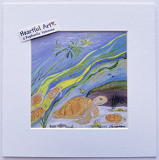 Turtle Family print - Heartful Art by Raphaella Vaisseau