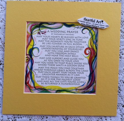 A Wedding Prayer original poem quote (8x8) - Heartful Art by Raphaella Vaisseau