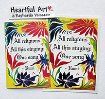 All religions Rumi sticker or magnet - Heartful Art by Raphaella Vaisseau