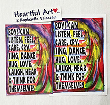 What boys can do sticker or magnet - Heartful Art by Raphaella Vaisseau