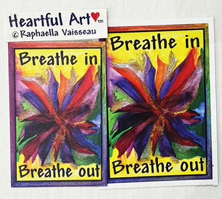 Breathe in breathe out sticker or magnet - Heartful Art by Raphaella Vaisseau