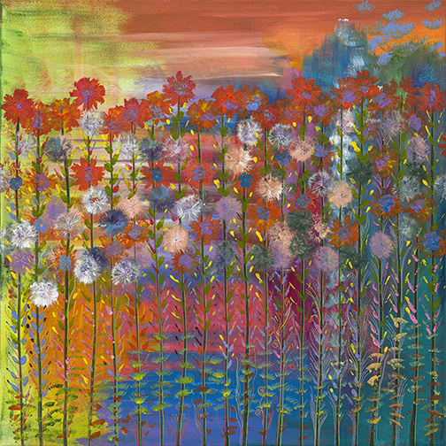 Earth Laughs In Flowers (30x30) - Heartful Art by Raphaella Vaisseau