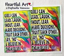 What girls can do sticker or magnet - Heartful Art by Raphaella Vaisseau
