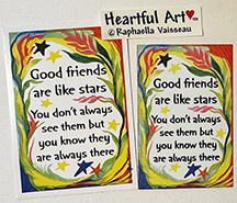 Good friends sticker or magnet - Heartful Art by Raphaella Vaisseau