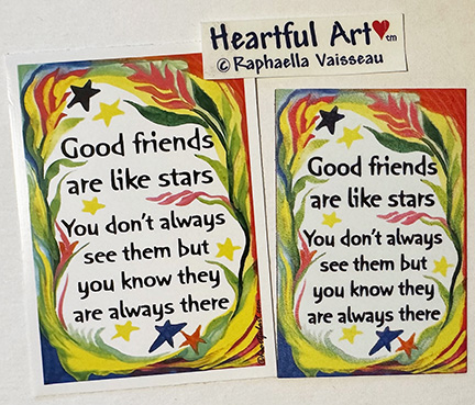 Good friends sticker or magnet - Heartful Art by Raphaella Vaisseau