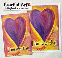I am worthy sticker or magnet - Heartful Art by Raphaella Vaisseau