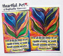 If we all did Thomas Edison sticker or magnet - Heartful Art by Raphaella Vaisseau