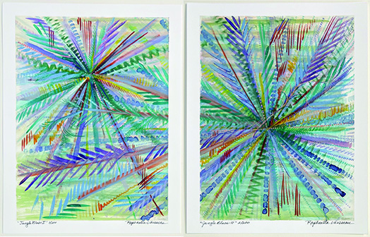 Jungle Blues I and II prints - Heartful Art by Raphaella Vaisseau