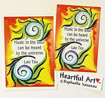 Music in the soul sticker or magnet - Heartful Art by Raphaella Vaisseau
