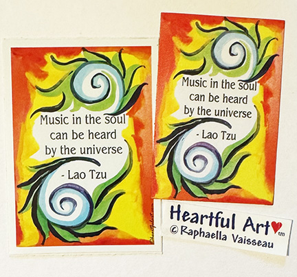 Music in the soul sticker or magnet - Heartful Art by Raphaella Vaisseau