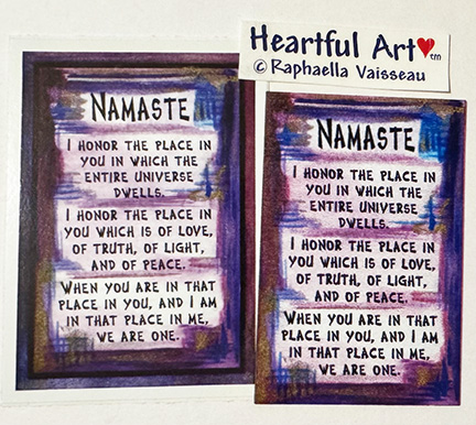Namaste sticker or magnet - Heartful Art by Raphaella Vaisseau