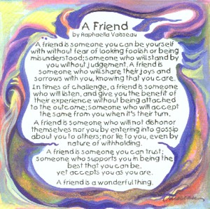 Friend original poem quote (8x8) - Heartful Art by Raphaella Vaisseau