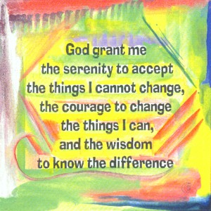 God grant me ... Serenity Prayer AA quote (8x8) - Heartful Art by Raphaella Vaisseau