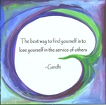 The best way to find yourself Gandhi quote (8x8) - Heartful Art by Raphaella Vaisseau