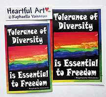 Tolerance of Diversity sticker or magnet - Heartful Art by Raphaella Vaisseau