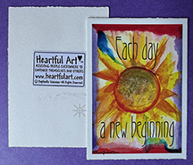Each day a new beginning AA sticker or magnet - Heartful Art by Raphaella Vaisseau