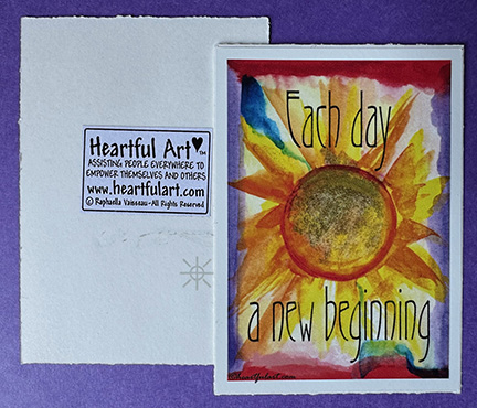 Each day a new beginning AA sticker or magnet - Heartful Art by Raphaella Vaisseau