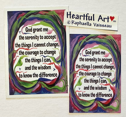 God grant me Serenity Prayer sticker or magnet - Heartful Art by Raphaella Vaisseau